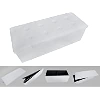 Todeco - Almacenamiento Banco- Almacenamiento Otomano Plegable de Cuero - Carga máxima: 150 kg - Material: Imitación de…